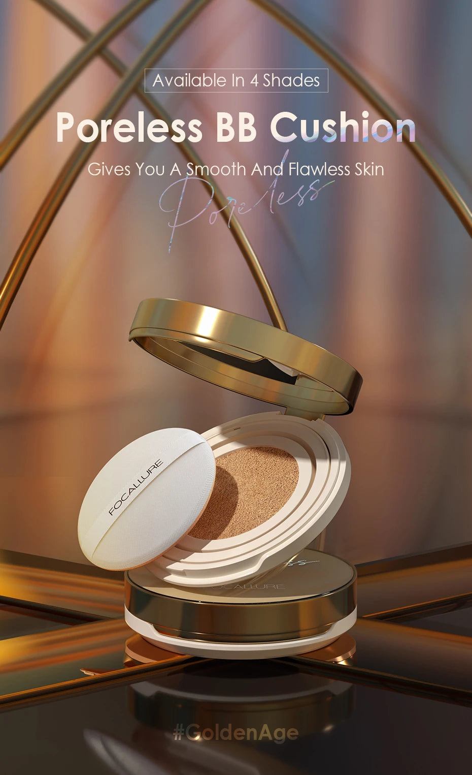 FOCALLURE Foundation Air Cushion Waterproof Matte Base Poreless High Coverage Face Cream Nutritious Smooth Foundation Makeup