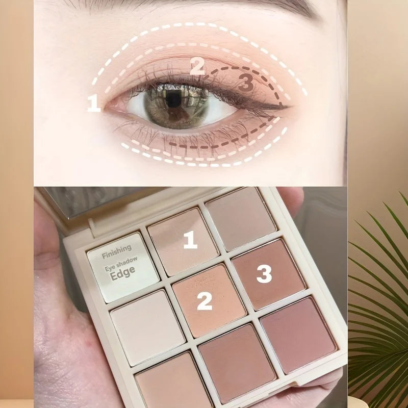 Multifunctional Eyeshadow Palette 9 Colors Various Shades Long Lasting Moisturizing Eye Shadow Palettes for Women Makeup Kit