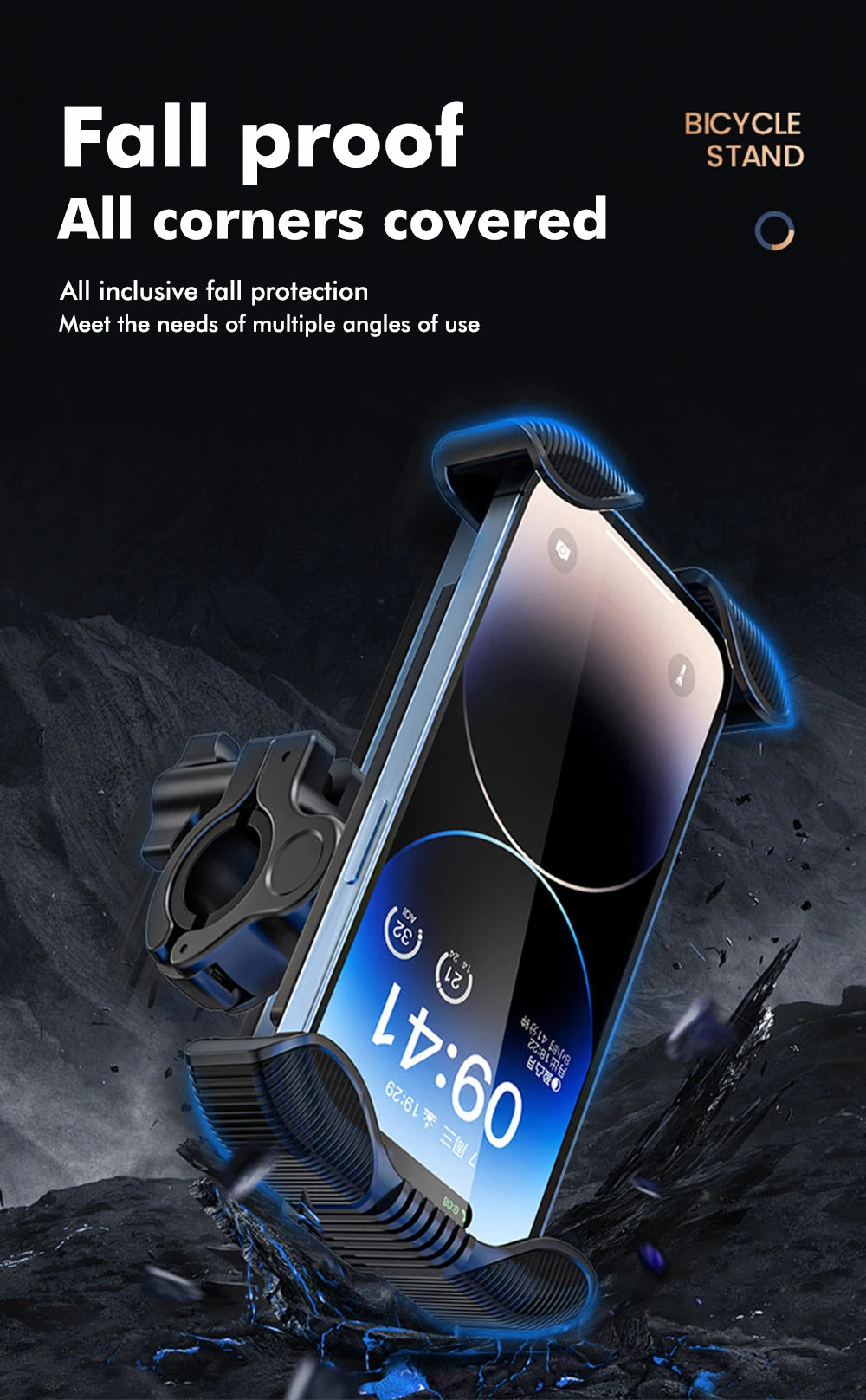 Bike Phone Holder Motorcycle Rearview Mirror Phone Mount Stand Bike Scooter Handlebar Cradle Clip Outdoor Navigation Universal