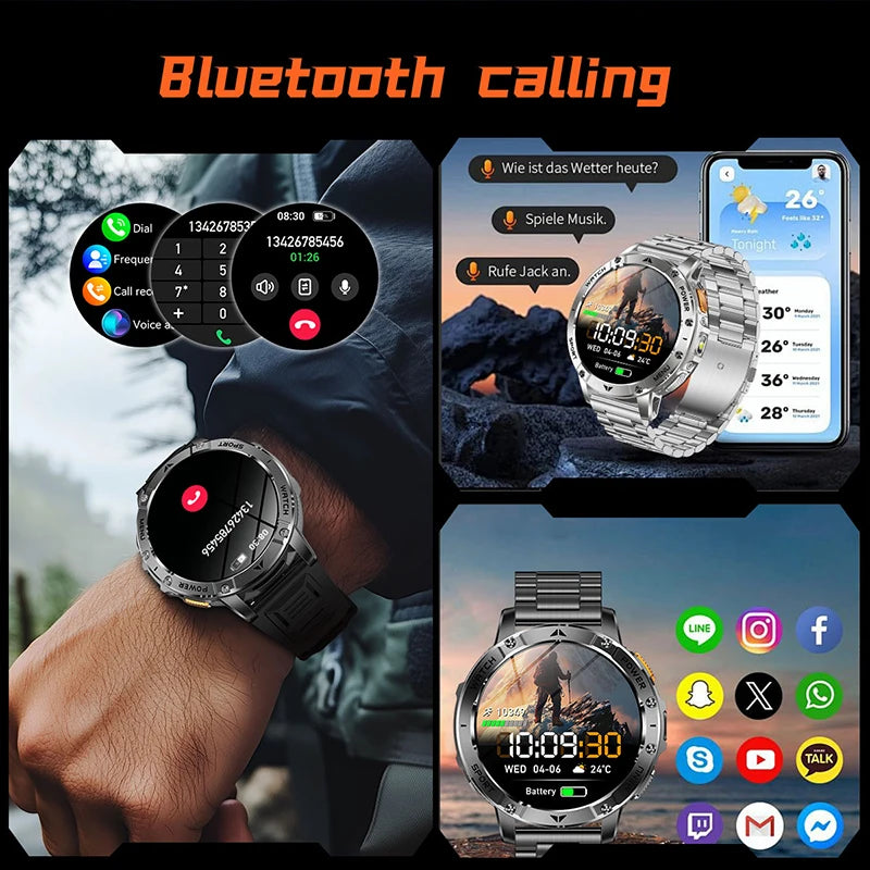 1.7-Inch IPS Smartwatch with Bluetooth Calls, SOS & 120+ Sports Modes