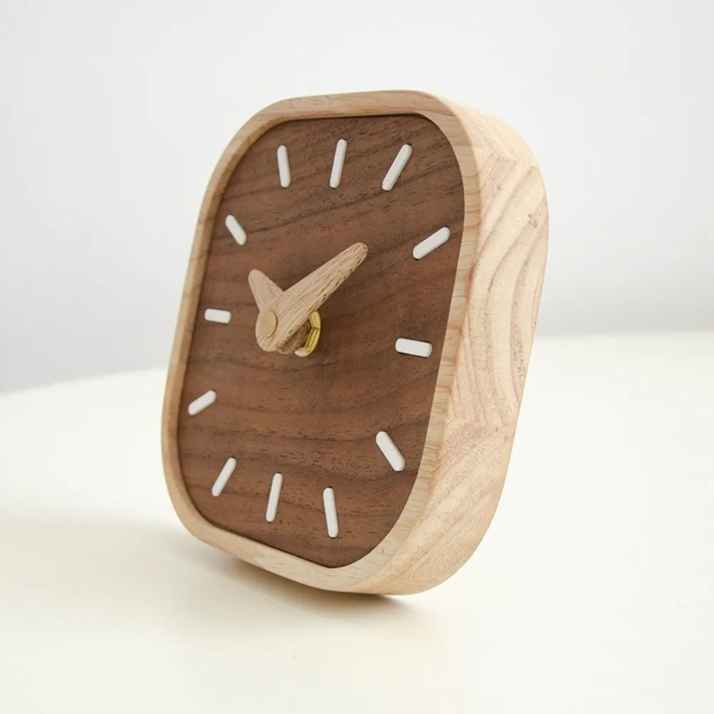 Home Decoration Retro Tabletop Clock Exquisite Decorative Bedside Table Clock Wooden Silent Clocks Home Decor
