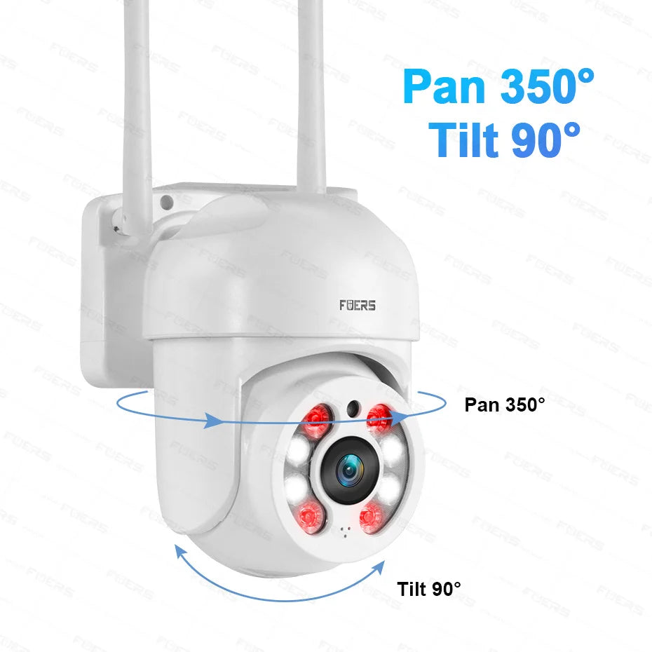FUERS 3MP PTZ Outdoor WiFi Security Camera, 4X Zoom, AI Auto Tracking