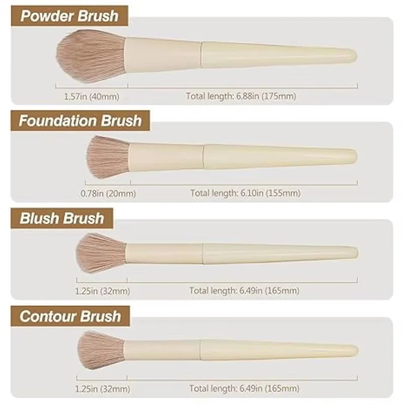 Professional Makeup Brush Set – 10 to 14 Pieces, Soft Synthetic Hair
