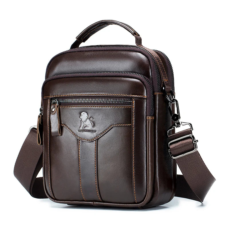 Men's Retro Cowhide Leather Crossbody Bag – Trendy Shoulder Bag