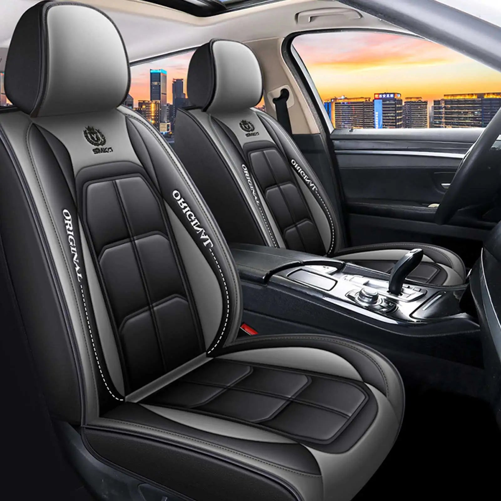 Universal Leather Cover Pu Car Seat Sporty Design Fit For Most Car Suv Truck Four Season Seat Cover For Car Accessories Interior