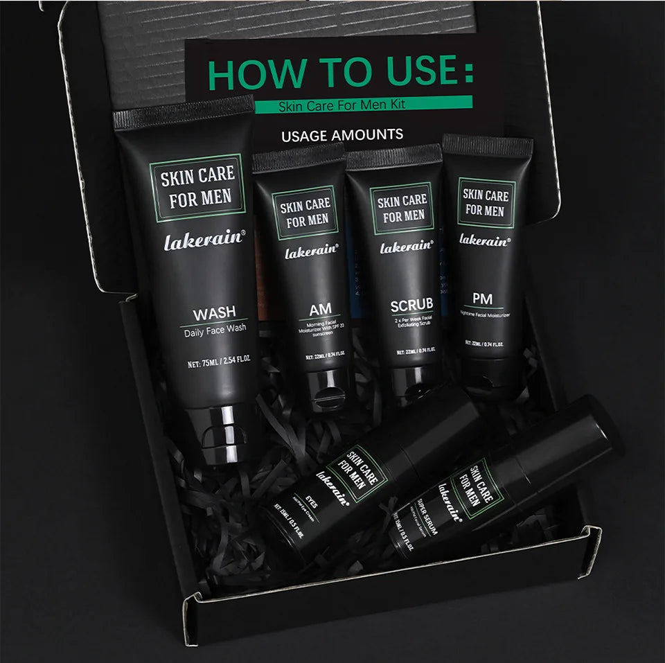 Men's Skin Care Kit – 3-in-1 Face Wash, Moisturiser & Eye Cream Daily Set