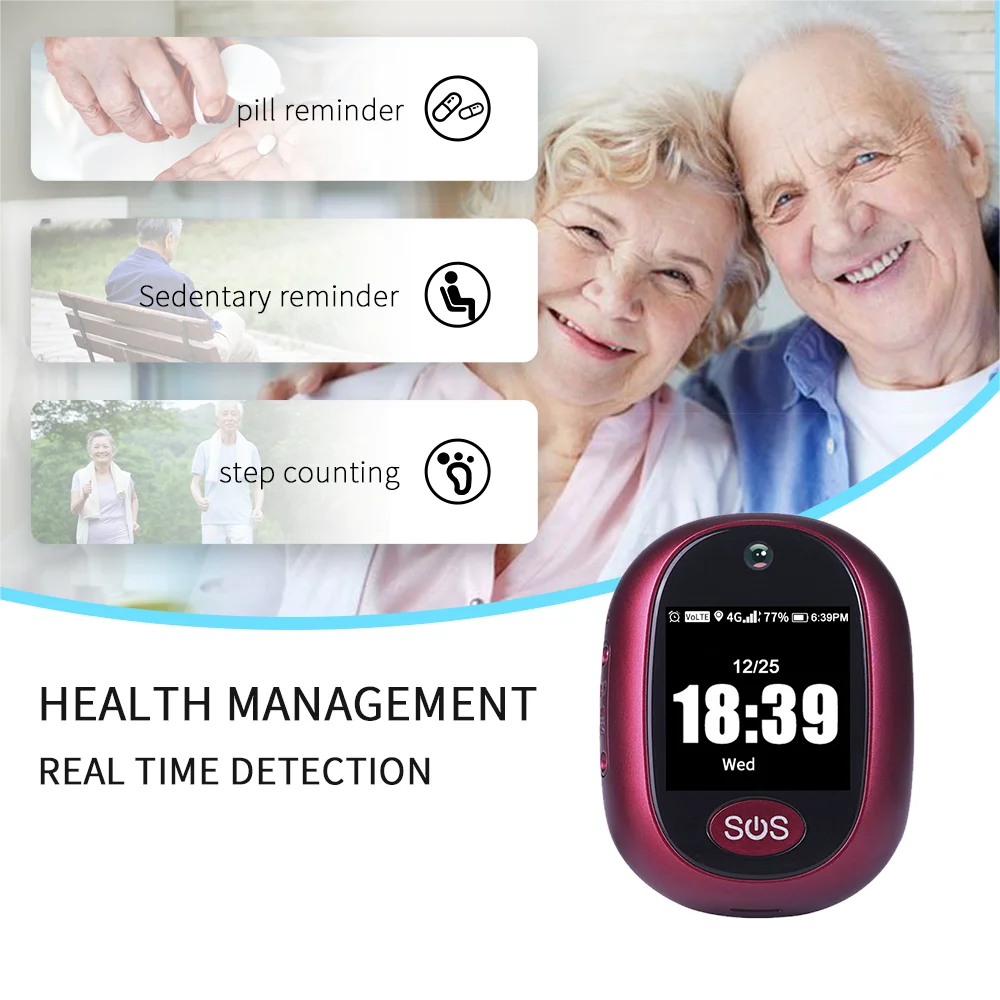 2026 Elder 4G Smart Watch V45 Touch GPS Tracker WIFI SOS GPS Tracking Pendant GPS Tracker Alarm Talking Clock IP 67 Waterproof