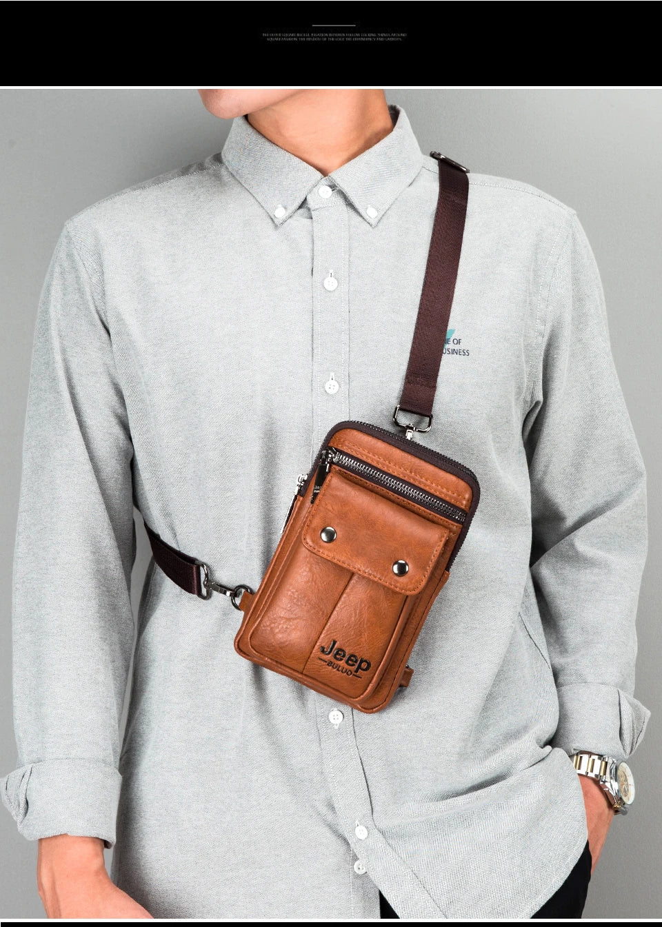 JEEP BULUO Small Multi-function Sling Crossbody Bag Brand Men Shoulder Bag Legs Waist Bag For Man New Fashion Casual Cool Mini