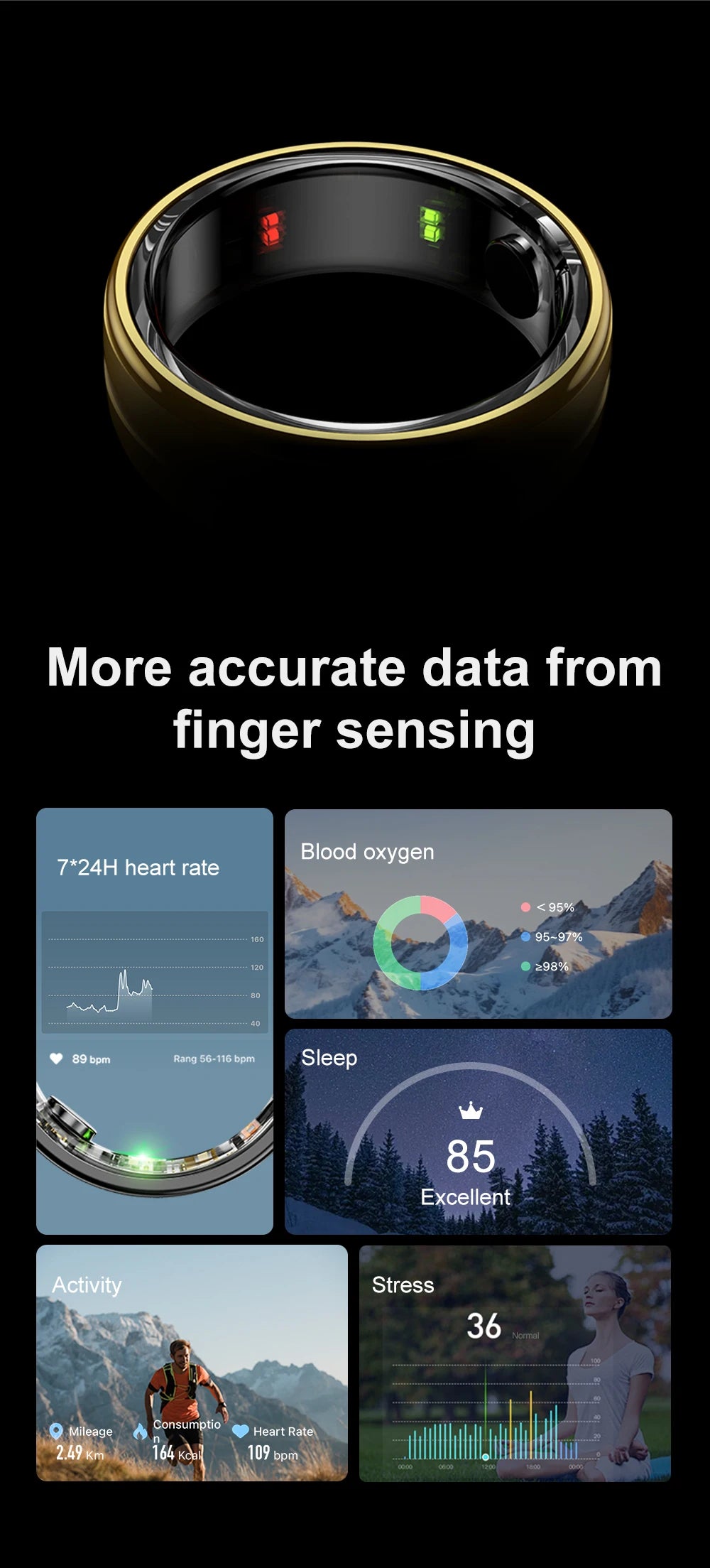 2026 R06 Smart Ring – IP68 Waterproof Health Monitor, Fitness Tracking, Multiple Sport Modes
