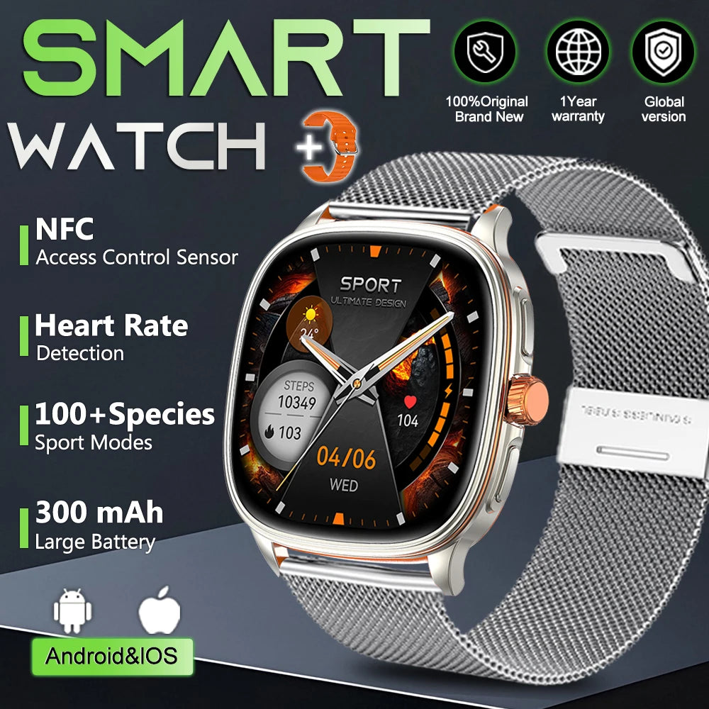 1.39-Inch AMOLED Smartwatch with NFC, Bluetooth Calling & 100 Sports Modes