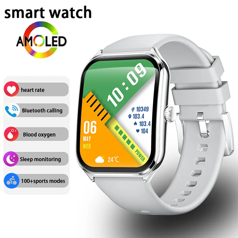 1.96-Inch AMOLED Smartwatch with Bluetooth Calling – Always-On Display
