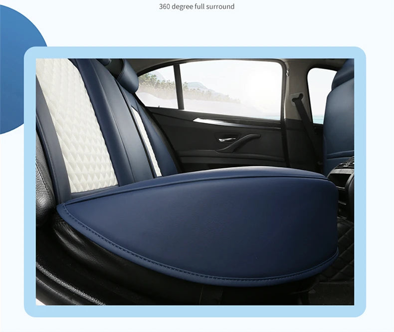 Universal Car Seat Covers  Full Covered Durable Leather Seat Cushion for 90% Sedan SUV 8 Colors Set Include Front and Rear Cover
