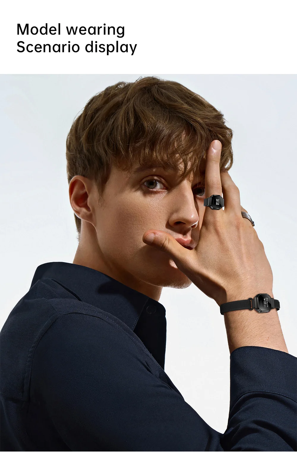 2026 New Smart Watch Ring 0.49" OLED Screen, Heart Rate Blood Oxygen Sleep Health Monitoring, 5ATM Waterproof, Multiple Sport