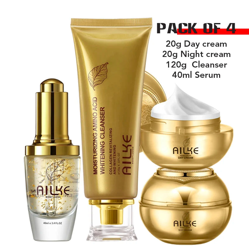 AILKE Brightening Skin Care Set – Even Skin Tone, Anti-Wrinkle & Dark Spot Corrector for All Skin Types