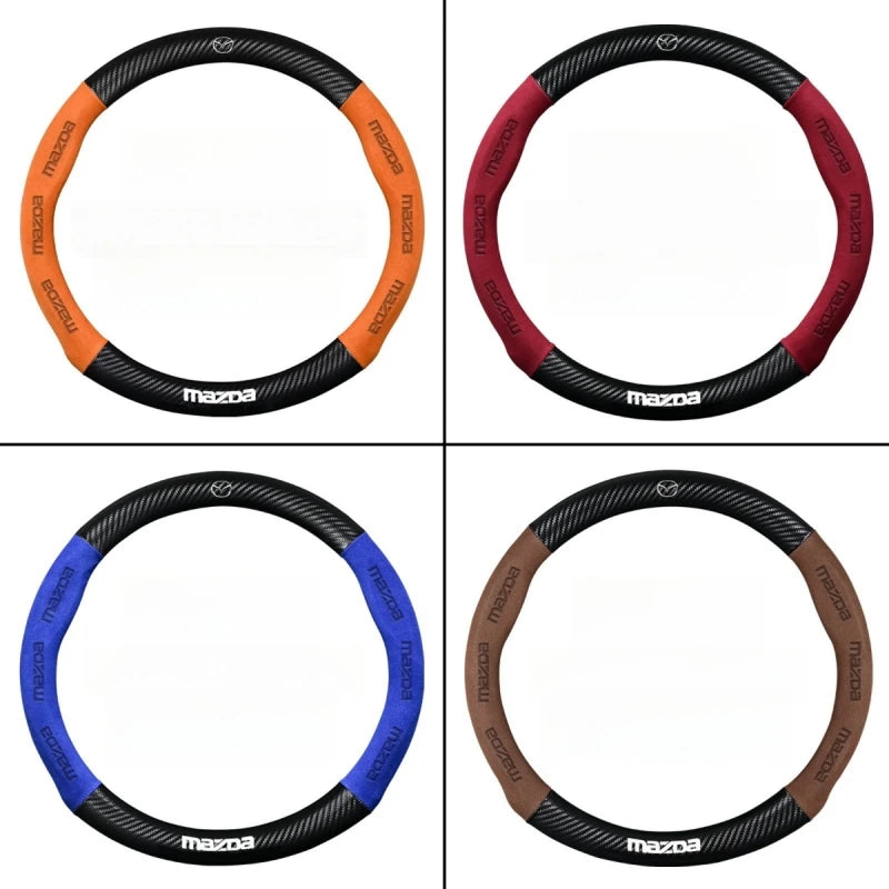 Funda para volante de Mazda – Piel genuina, fibra de carbono, para Axela, CX3, CX5, CX30, MX30