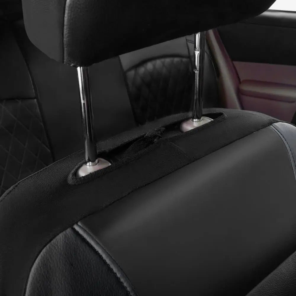 SEAMETAL Full-Surrouded Car Seat Cover Breathable Leatherette Seat Cushion Anti Scratch Seat Protector Cover for Sedan Suv Truck