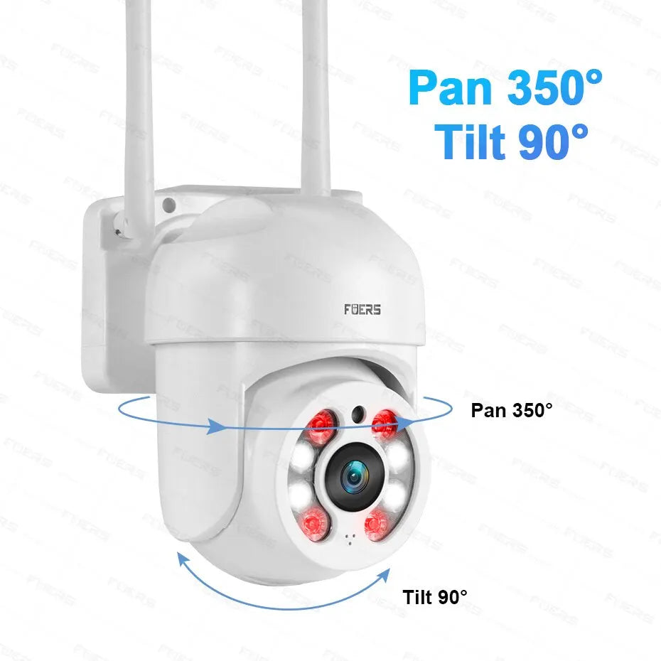 FUERS 3MP PTZ Outdoor WiFi Security Camera, 4X Zoom, AI Auto Tracking