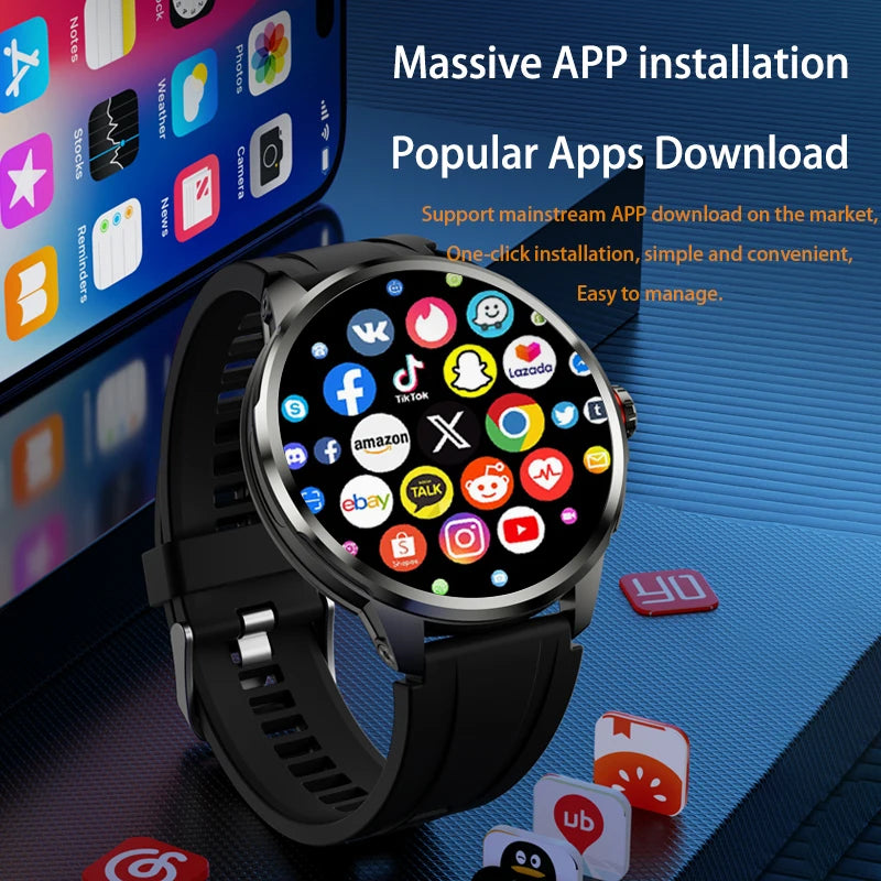 Original H99 Smart Watch Android Watches 1.95inch Amoled Screen Men's Smartwatch With 8MP Rotating Camera GPS WIFI Sim Card Slot