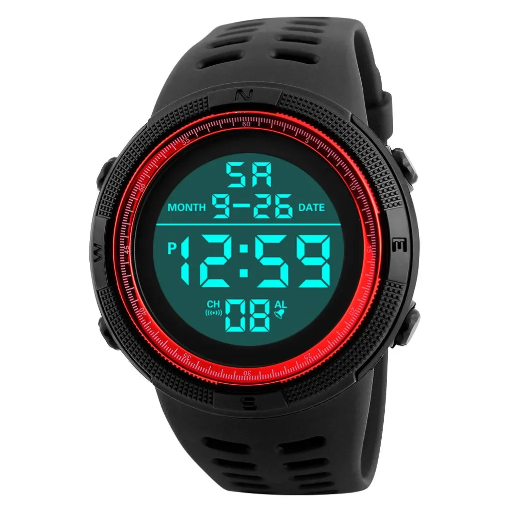 Men's Sport Digital Watch, Big Dial Luminous Waterproof Military Electronic Wristwatch
