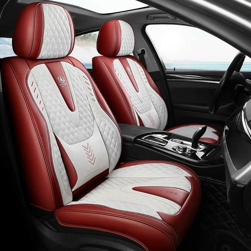 Universal Car Seat Covers  Full Covered Durable Leather Seat Cushion for 90% Sedan SUV 8 Colors Set Include Front and Rear Cover