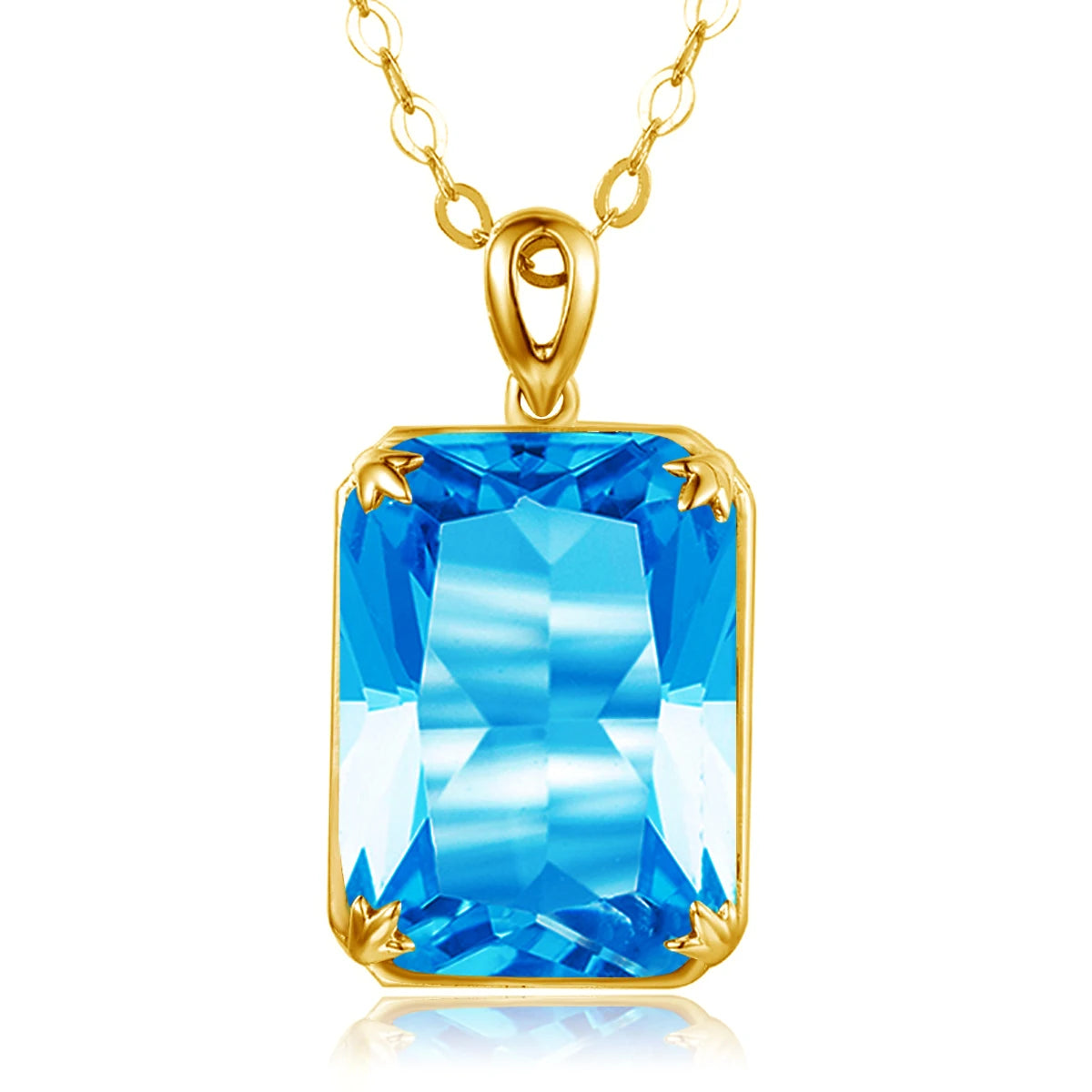 100% Real Silver 925 Necklace Pendant Aquamarine Women Jewelry Birthday Party Banquet Girl Accessories