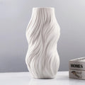 Simple European home decor ornaments, white ceramic vases, living room wine cabinets, dried flower crafts, flower utensils