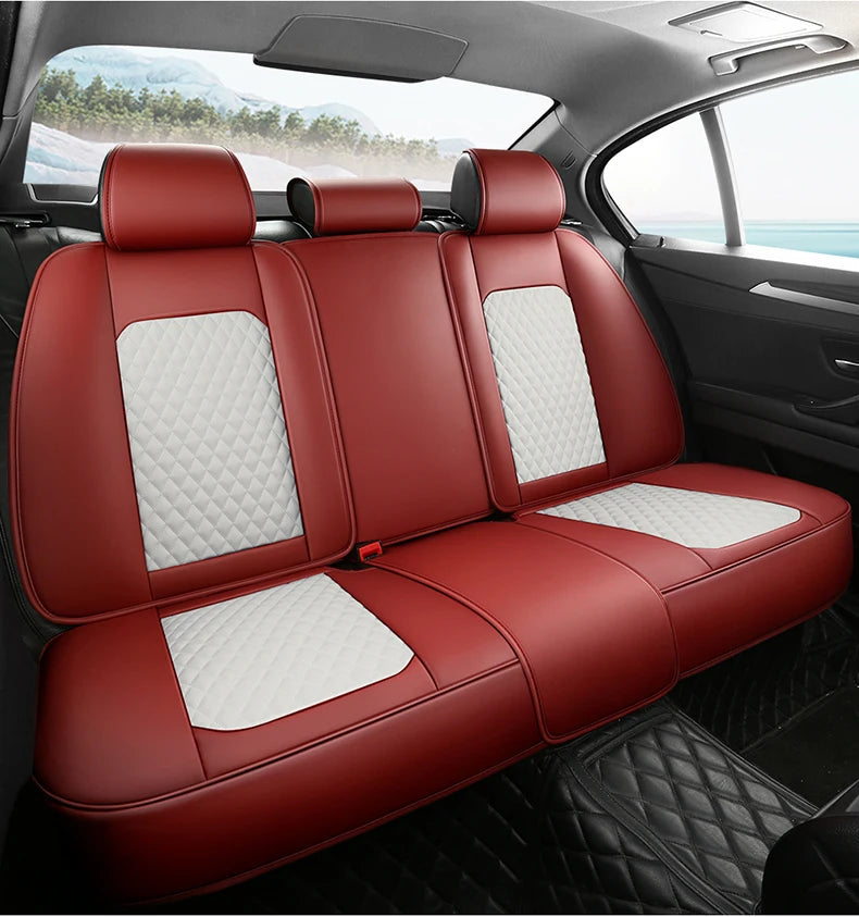 Universal Car Seat Covers  Full Covered Durable Leather Seat Cushion for 90% Sedan SUV 8 Colors Set Include Front and Rear Cover
