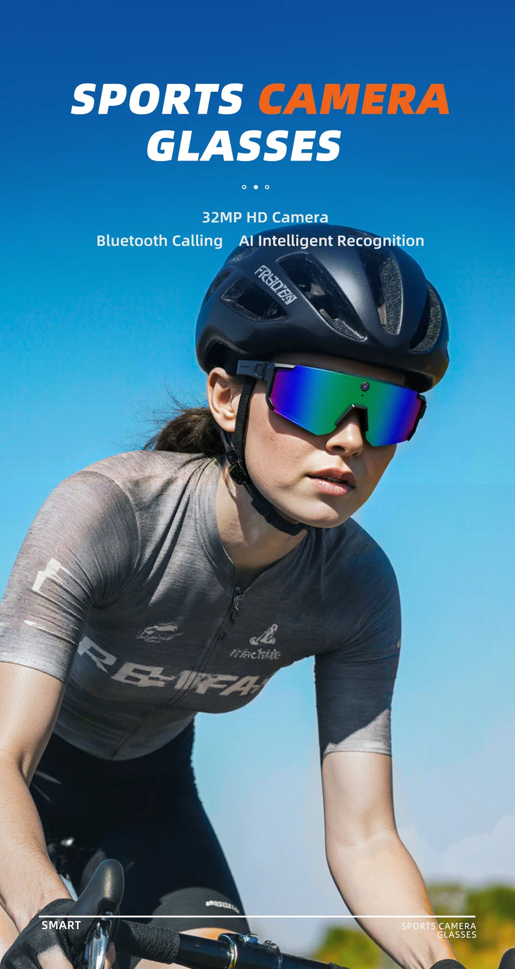 2026 New Smart Glasses Men 800W HD Photo Video Bluetooth Call Translation Anti Glare Running Baseball Sunglasses Cycling Glasses