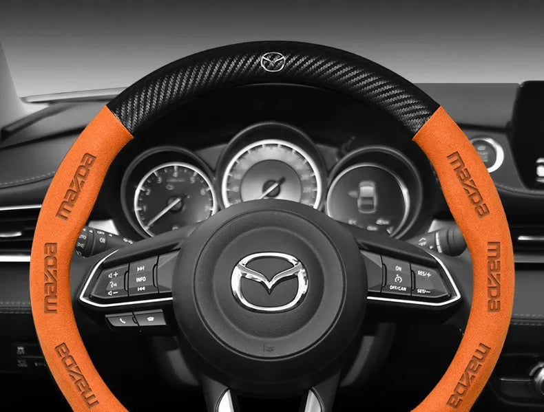 Funda para volante de Mazda – Piel genuina, fibra de carbono, para Axela, CX3, CX5, CX30, MX30