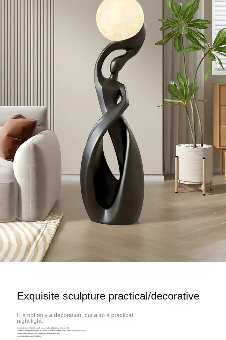 Home Decor Statue Abstract Art Ornaments Nordic Living Room Large Floor Luminous Sculpture Housewarming Gift Interior Figurines