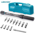 Bike Torque Wrench 1/4'', 5-25Nm, 0.1Nm Micro, Drive Click Torque Wrench Set, Hex, Torx/Star Bit Sockets, Extension Bar