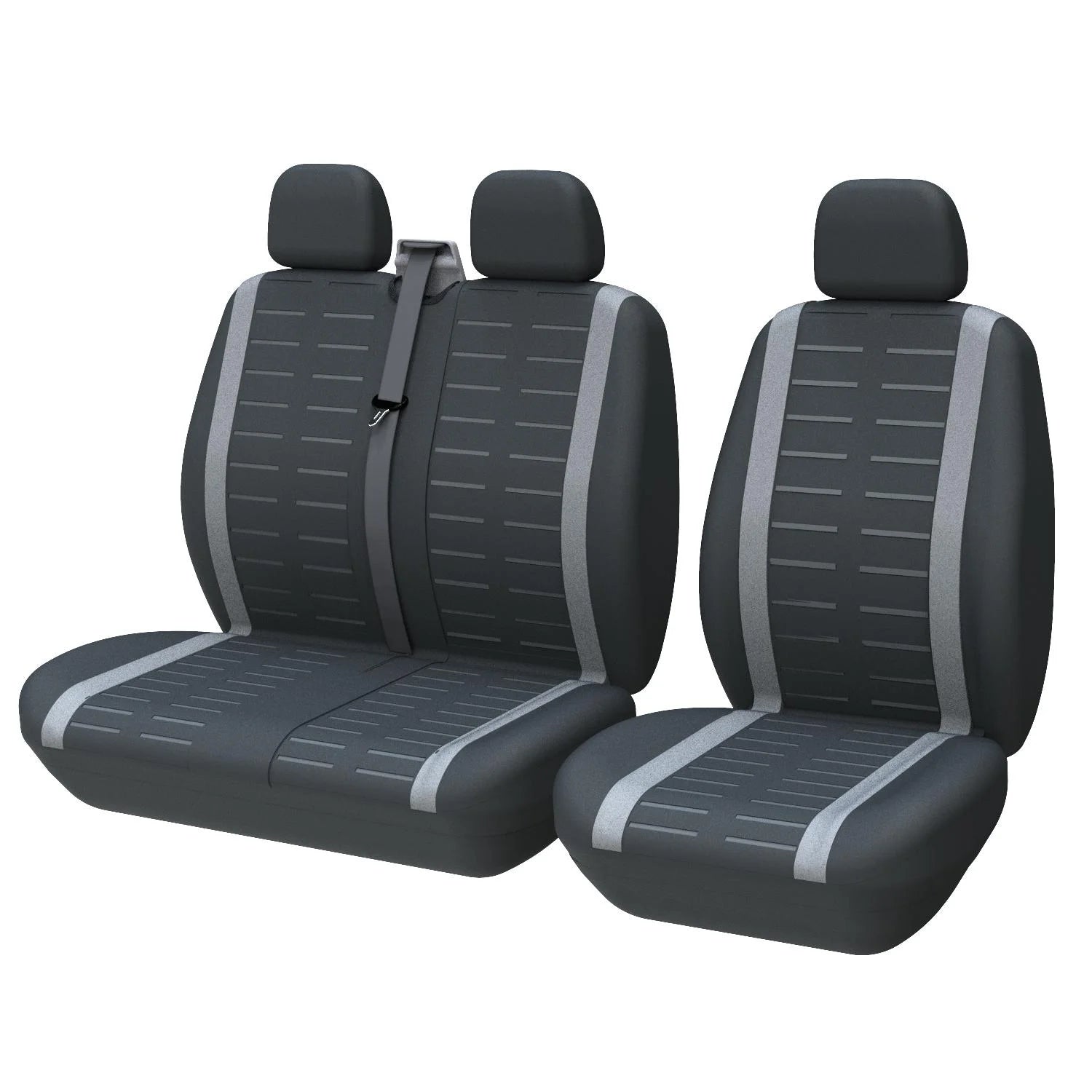 Universal 3D Stripe Seat Covers — Fits Most Vans & Trucks, 2+1 Front Seat Cover Set