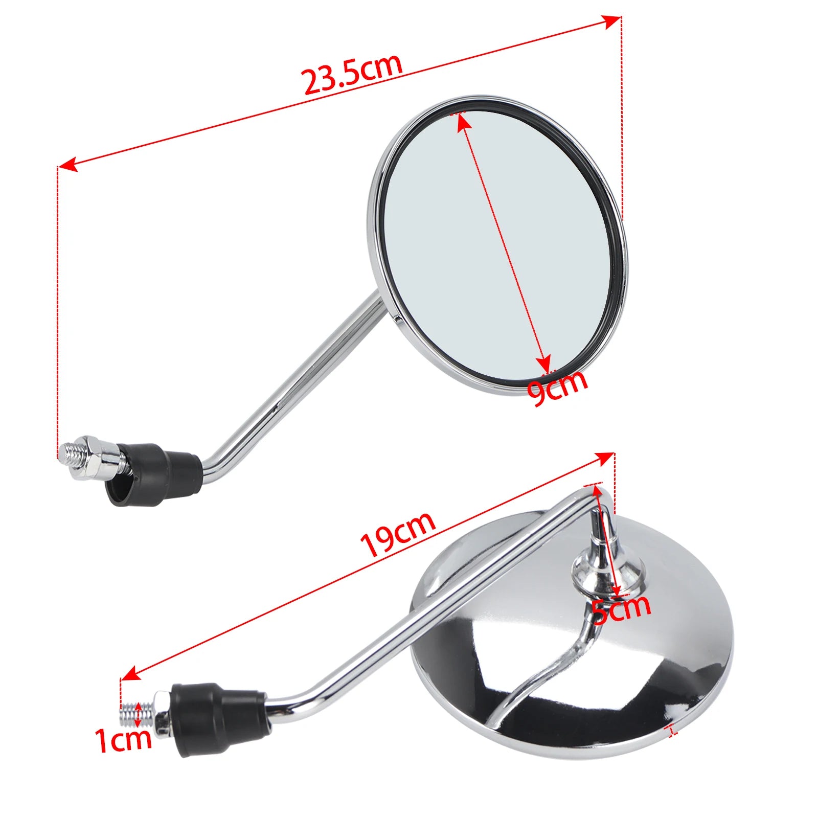 Motorcycle Mirrors Universal 8mm/10mm Round Motorcycle Rear View Side Mirrors Handle Bar for Mountain Bike Dirt Bike ATV