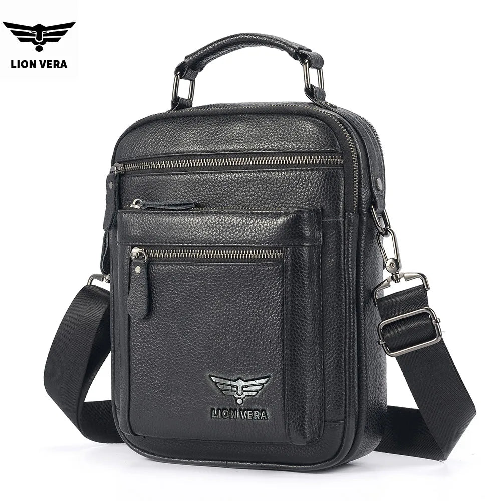 Men's Genuine Leather Shoulder Bag – Large Capacity Business Crossbody