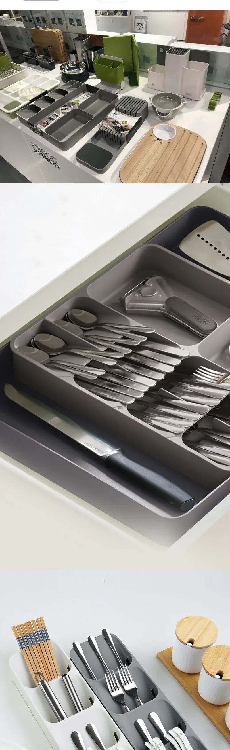 Kitchen Drawer Knife And Fork Partition Storage Box Tray Tableware Spoon Box Soup Spoon Chopsticks Separation Household Shelving
