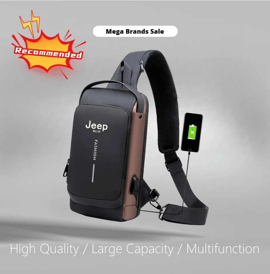 JEEP BULUO Small Multi-function Sling Crossbody Bag Brand Men Shoulder Bag Legs Waist Bag For Man New Fashion Casual Cool Mini