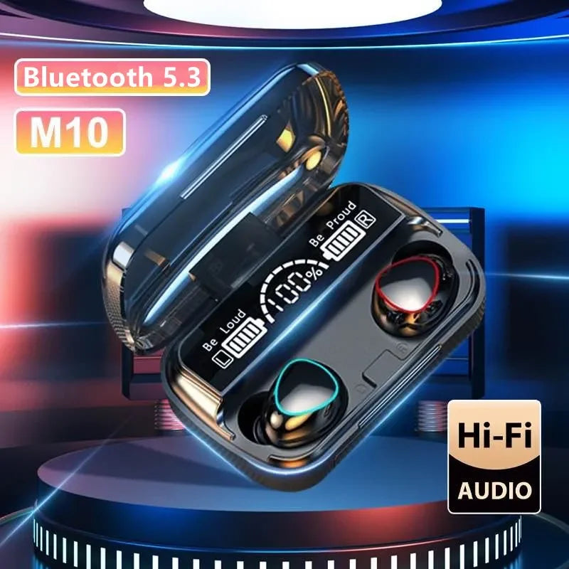 M10 Bluetooth Earphones HiFi Stereo Wireless Earbuds with LED Display