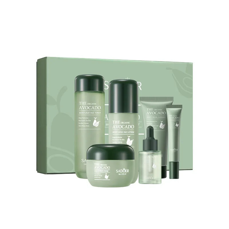SADOER Avocado Skin Care Set 6pcs – Cleansing, Hydrating & Pore Purifying Kit