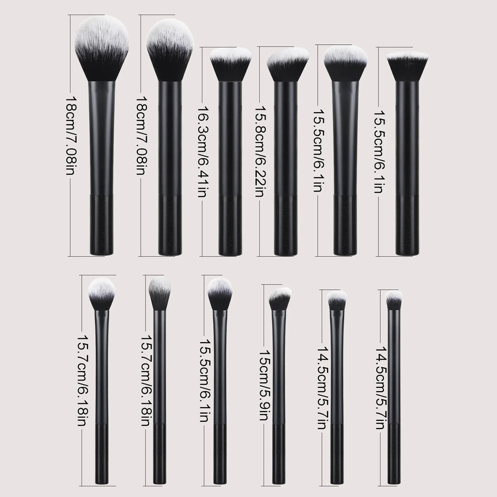 12pcs Professional Makeup Brush Set – Multifunctional Cosmetic Brushes