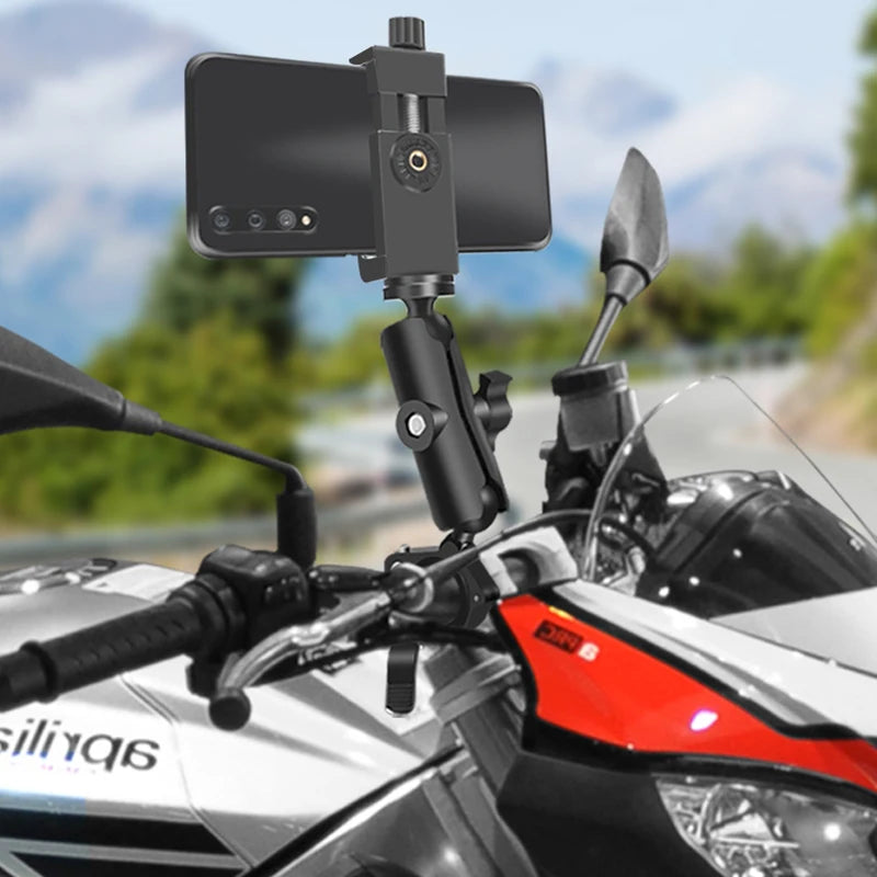 Motorcycle Handlebar Phone Mount Holder Bike Mobile Cell Phone Holder Smartphone Support for Iphone Xiaomi Video Shooting