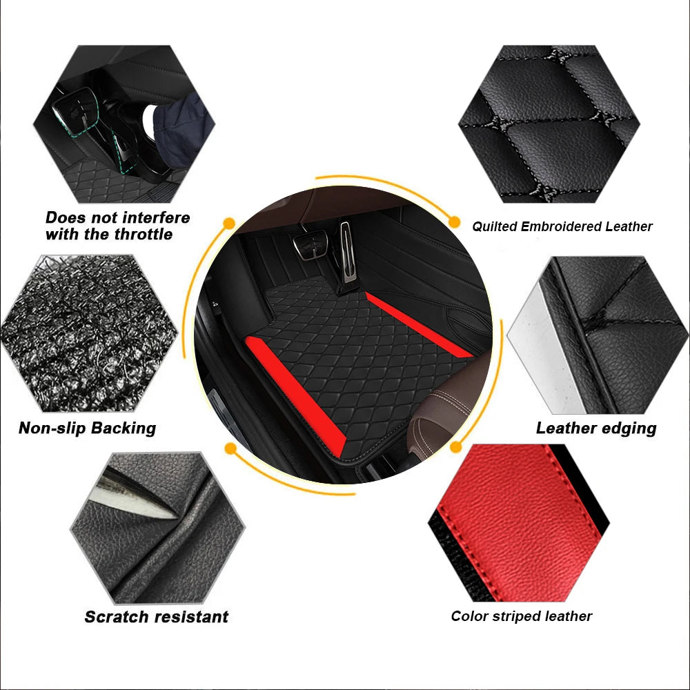 Luxury PU Leather Car Floor Mats 4pcs – Left-Hand Drive