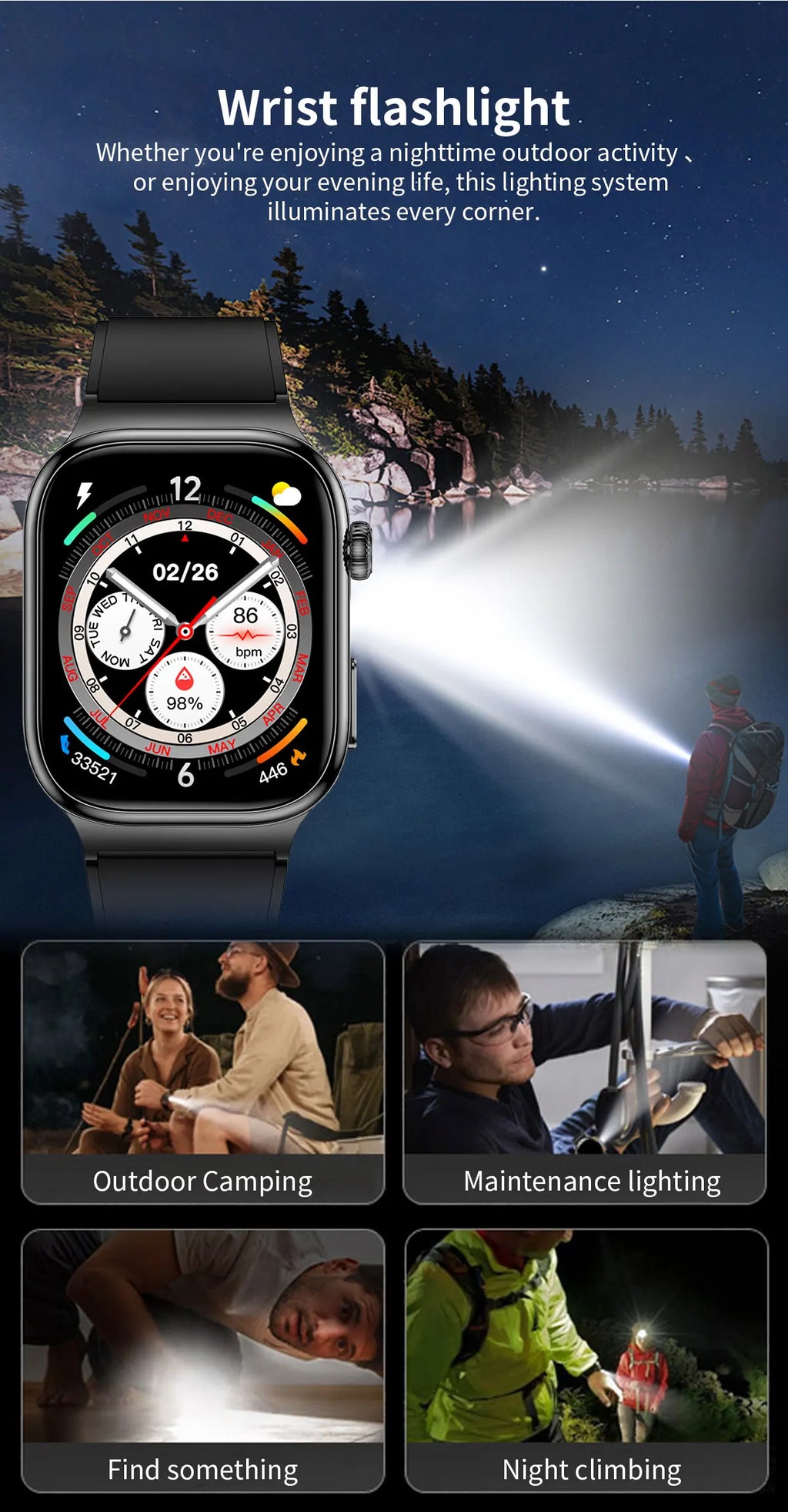 AMOLED Health Smartwatch with ECG, Blood Oxygen, Blood Pressure & Body Fat Tracking