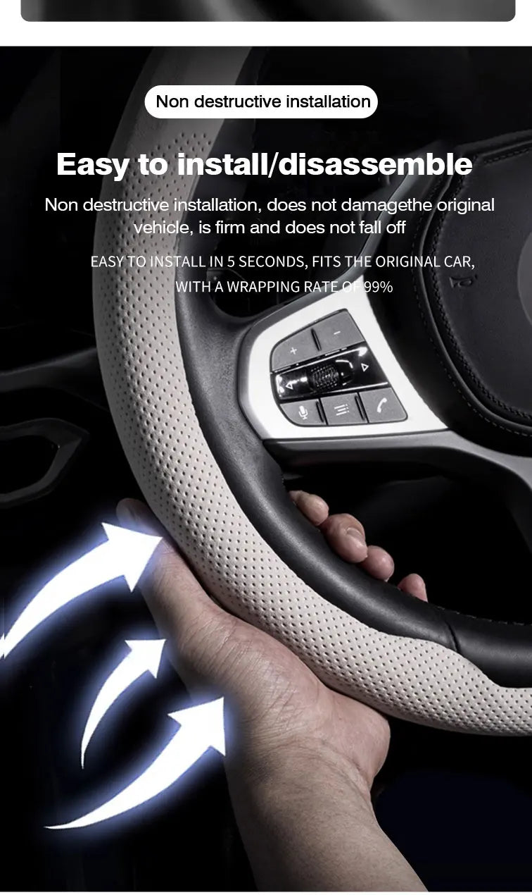Steering Wheel Cover for Volkswagen – Golf 7, Touran, Polo, Jetta, Passat B8, Tiguan