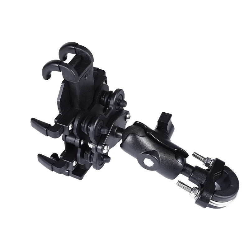 Motorcycle Electric Bike Mobile Phone Holder Aluminum Handlebar Bicycle Riding Bracket GPS Mount Phone Holder W/ Shock Absorber