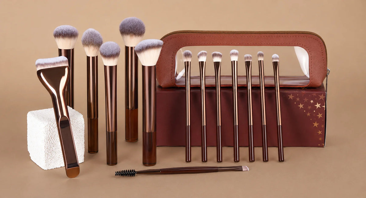 14pcs Professional Makeup Brushes – Premium Synthetic Travel Set
