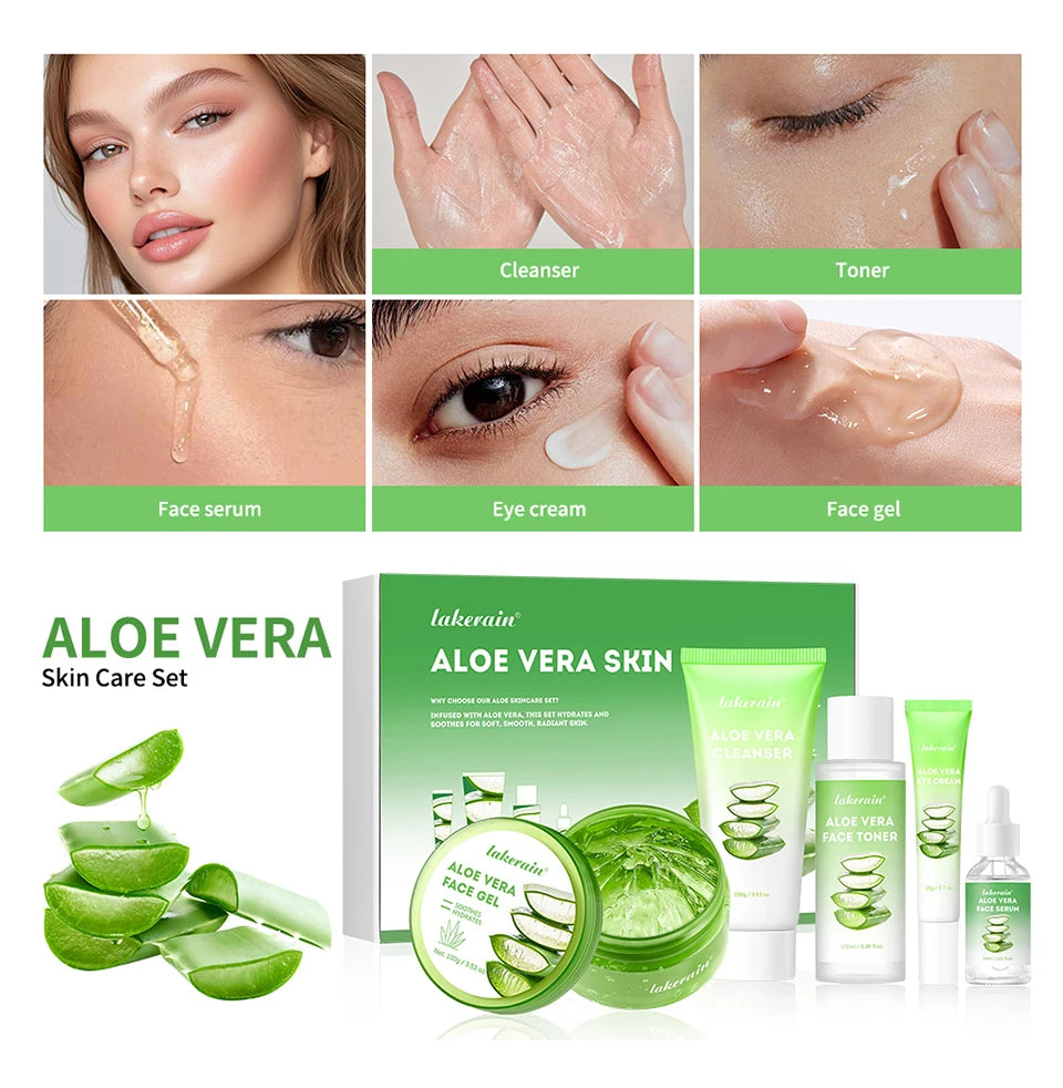 Aloe Vera Skin Care Set – 6-in-1 Deep Moisturising, Brightening & Nourishing Kit