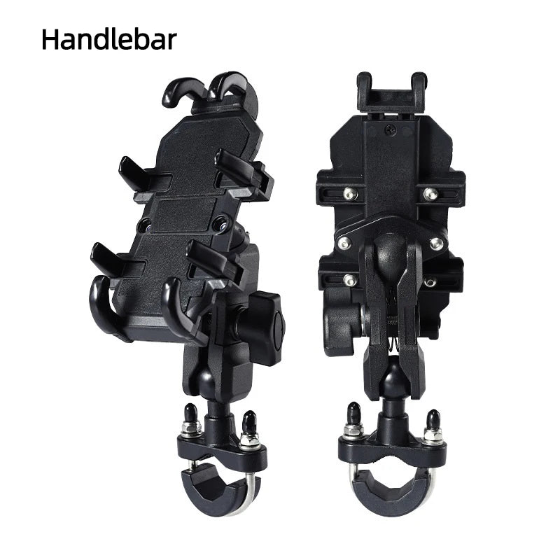 Motorcycle Electric Bike Mobile Phone Holder Aluminum Handlebar Bicycle Riding Bracket GPS Mount Phone Holder W/ Shock Absorber