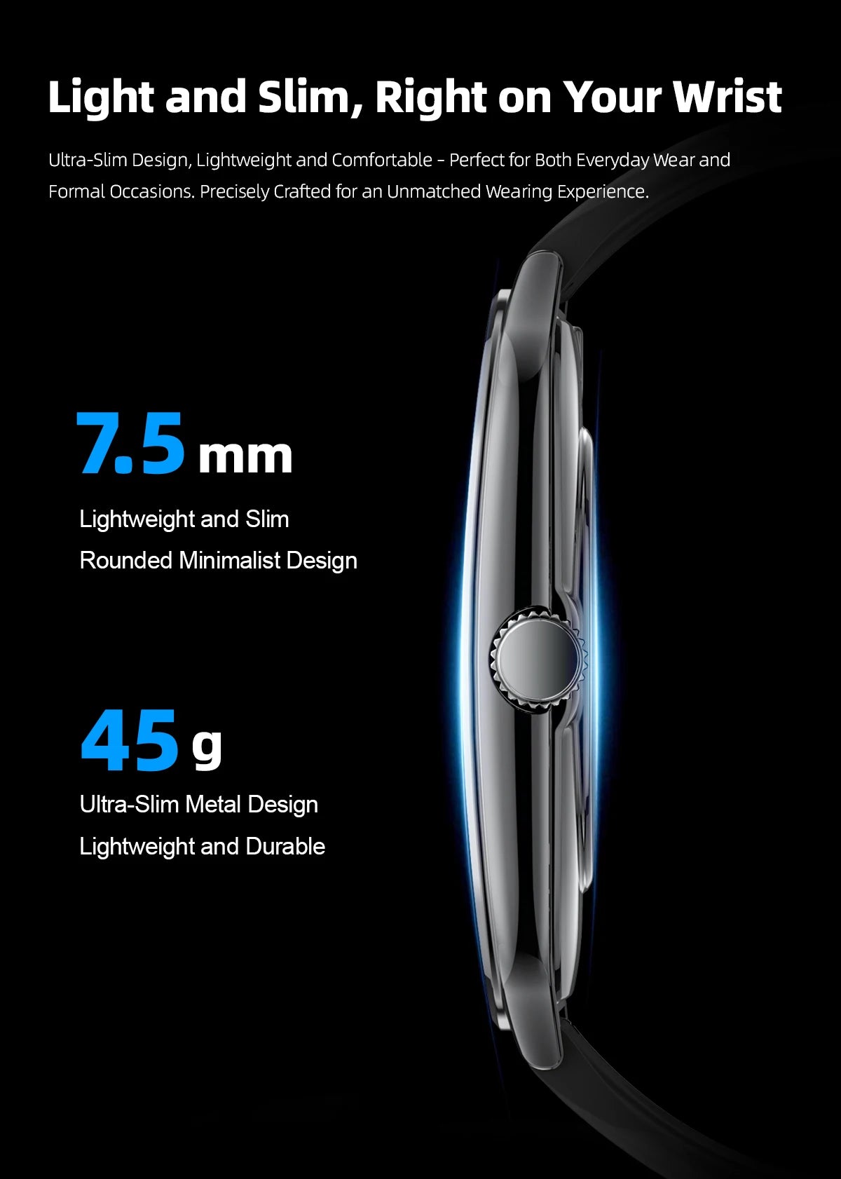 1.96-Inch AMOLED Smartwatch with Bluetooth Calling – Always-On Display