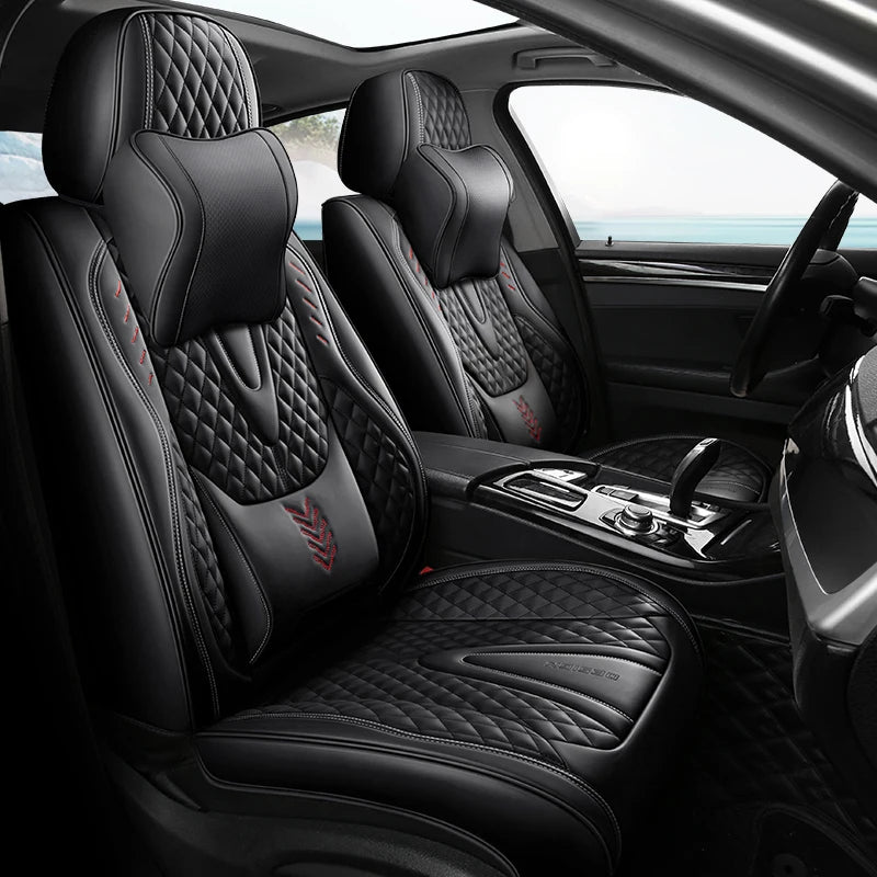 Universal Car Seat Covers  Full Covered Durable Leather Seat Cushion for 90% Sedan SUV 8 Colors Set Include Front and Rear Cover