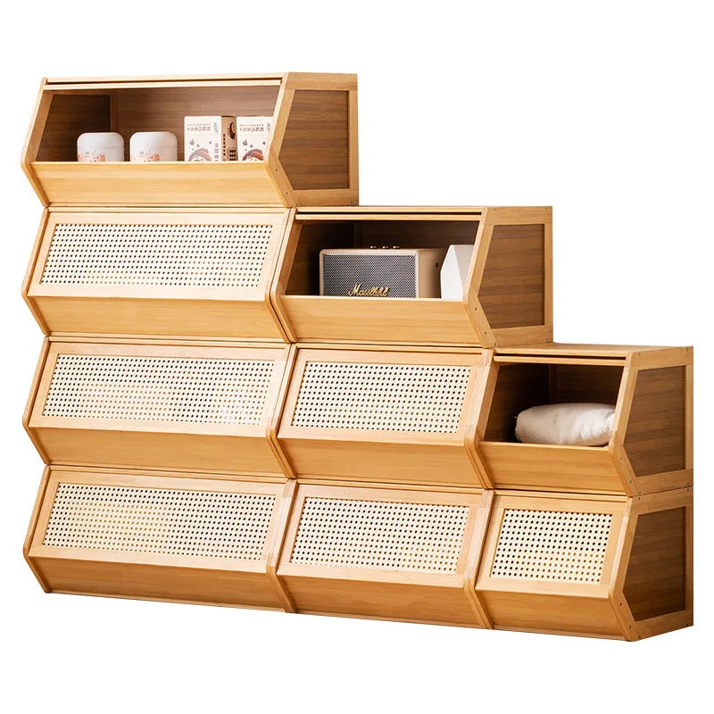 Modern Storage Cabinet Bookcase – Display Dresser with Adjustable Shelves & Doors